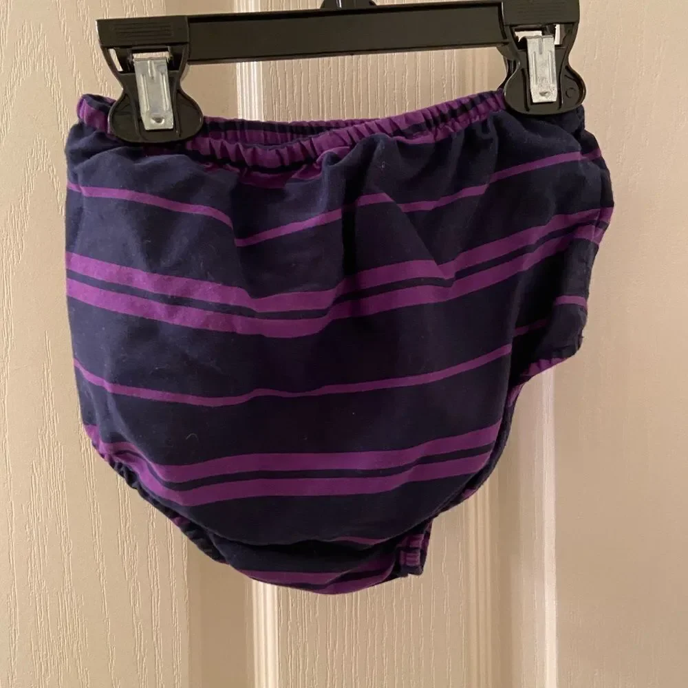 Ralph Lauren Striped Fit n Flare Dress Navy Blue and Purple Girls Size 24 Months